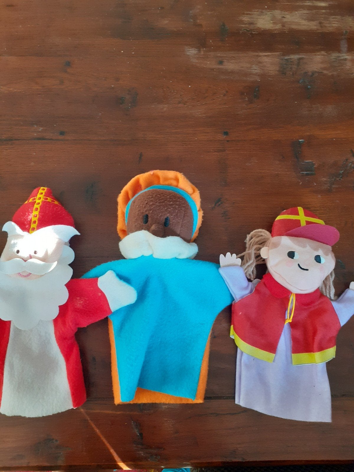 Sinten en Piet handpoppen poppenkastpoppen, Diversen, Sinterklaas, Ophalen of Verzenden