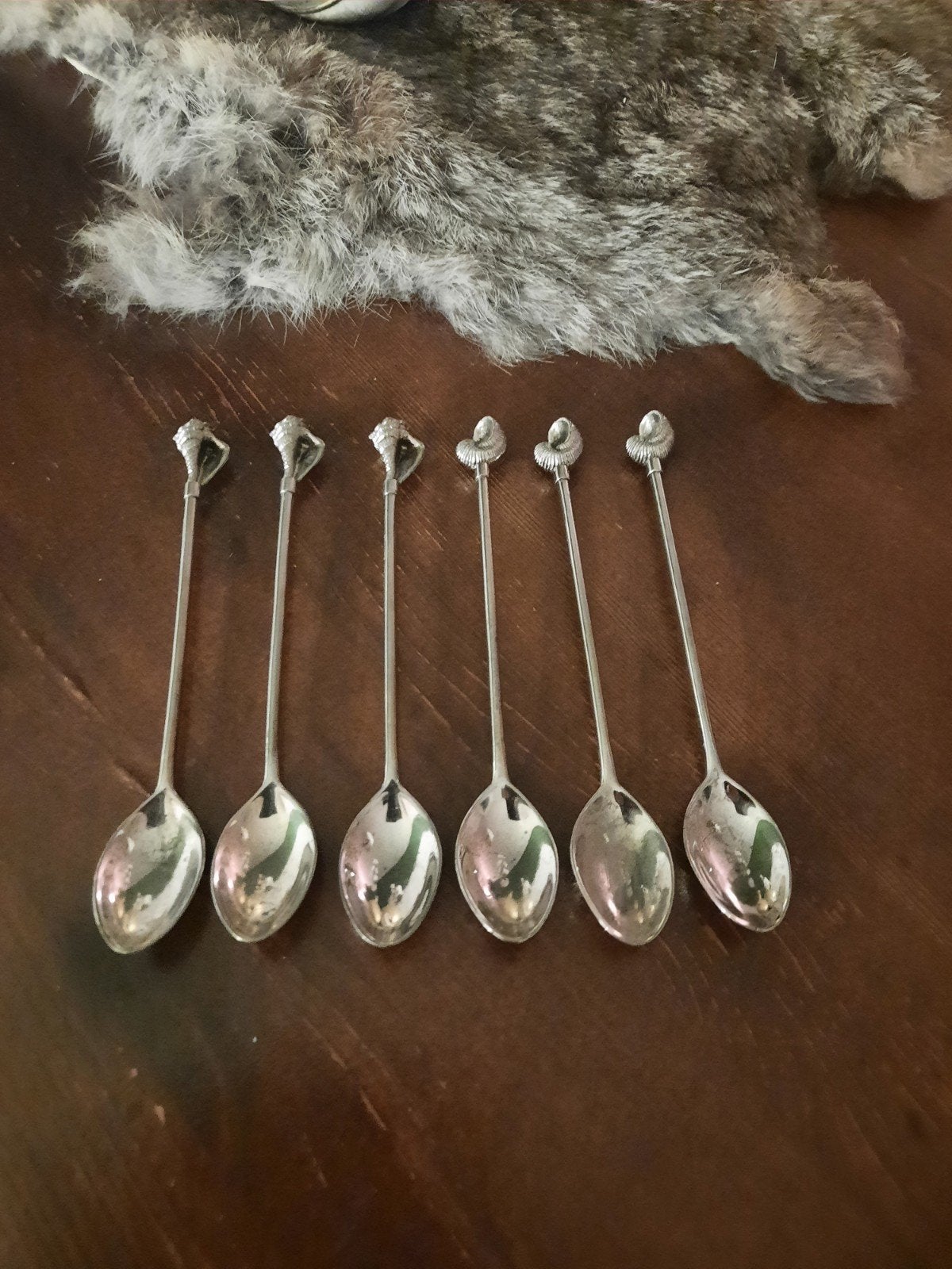 Vintage Shell verzamel lepeltjes - set van 6, Ophalen of Verzenden