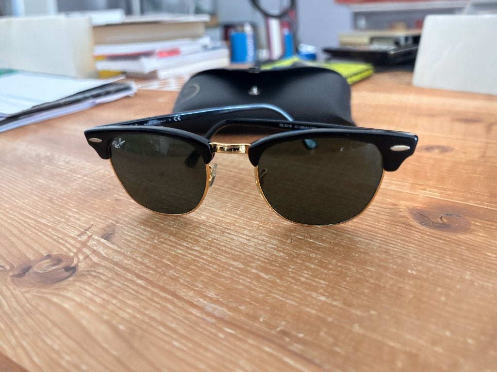 rayban clubmaster zonnebril, Zonnebril, Zwart, Ophalen of Verzenden, Zo goed als nieuw