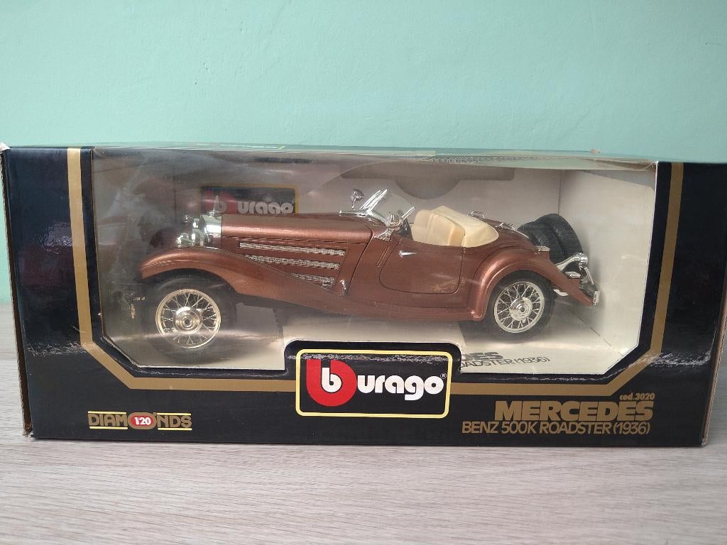 Mercedes Benz 500K Roadster 1936 OVP Bburago 1994, Ophalen of Verzenden, Nieuw, Auto, Bburago