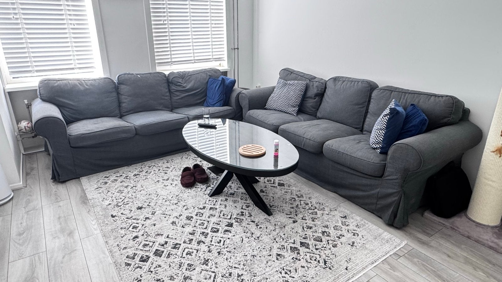 IKEA Ektorp 2x 3-zitsbanken,, Huis en Inrichting, Banken | Bankstellen, Ophalen, Gebruikt, Driepersoons, 75 tot 100 cm