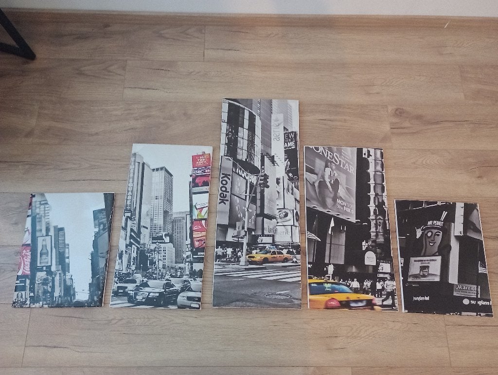 Canvas vijfluik New York, Ophalen, 125 cm of meer, Zo goed als nieuw, Schilderij