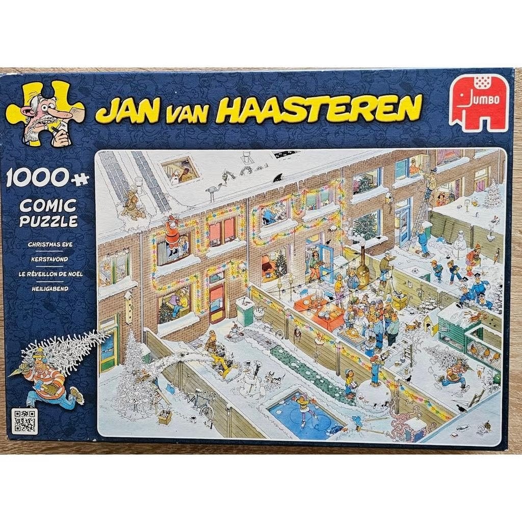 Jan van Haasteren - Kerstavond - (1000 stuks), Ophalen of Verzenden, 500 t/m 1500 stukjes, Gebruikt, Legpuzzel