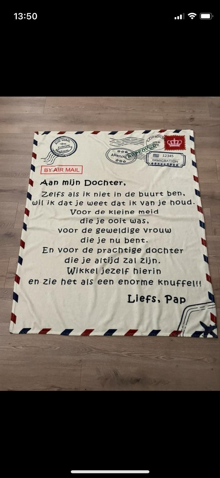 Liefdevolle deken 'Aan mijn Dochter' - Uniek cadeau, Overige merken, Meerkleurig, Nieuw, Ophalen of Verzenden