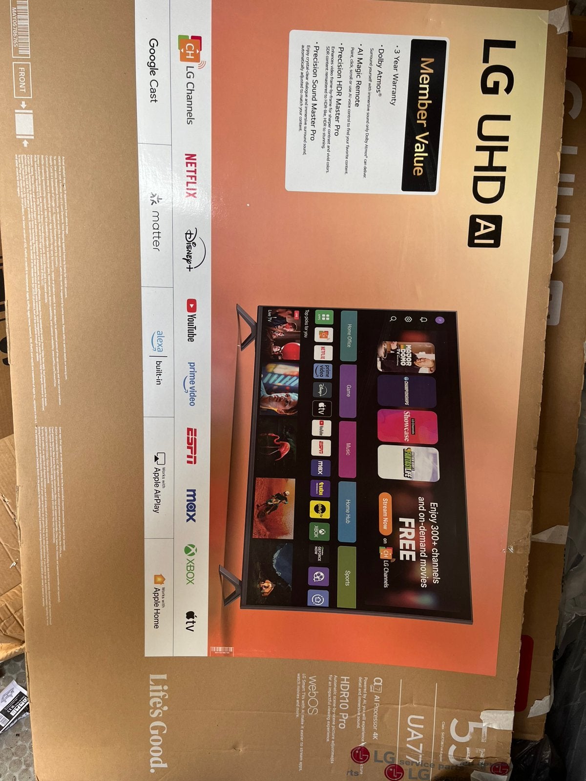 LG UHD AI UA75 55-inch 4K Smart TV model 55UA75006LA (2025)., 50 Hz, Ophalen of Verzenden, Zo goed als nieuw, 100 cm of meer