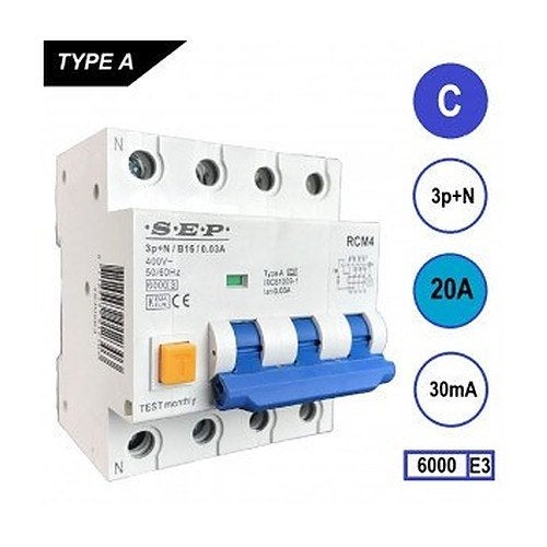 Aardlekautomaat C20A 3P+N 6kA 300mA, Verzenden, Nieuw