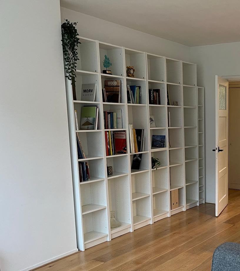 6 Ikea Billy boekenkasten, Huis en Inrichting, Minder dan 50 cm, 200 cm of meer, Ophalen of Verzenden, Zo goed als nieuw