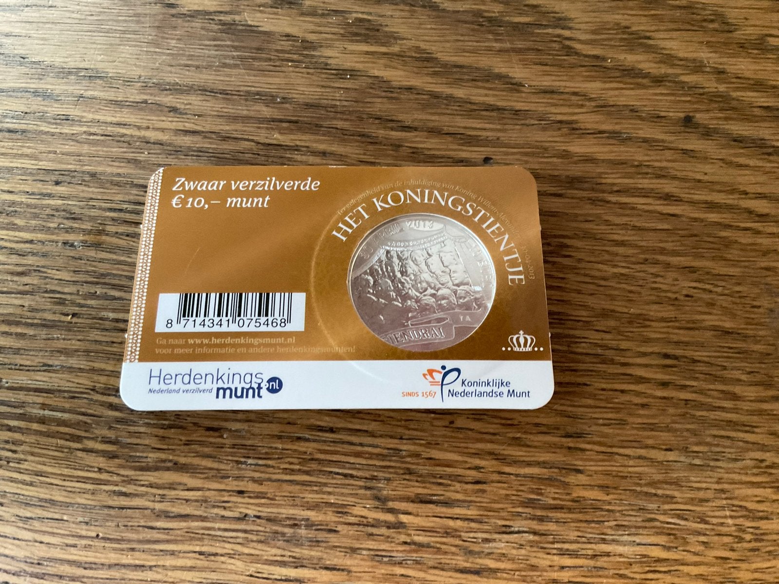 Zwaar verzilverde €10 munt - Het Koningstientje 2013, Postzegels en Munten, Munten | Nederland, Koningin Beatrix, Zilver, Euro's