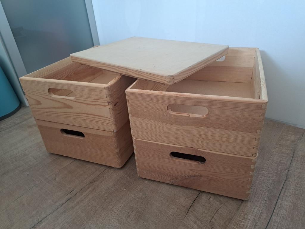 4 houten kisten, Ophalen, Minder dan 50 cm, Minder dan 50 cm, Zo goed als nieuw