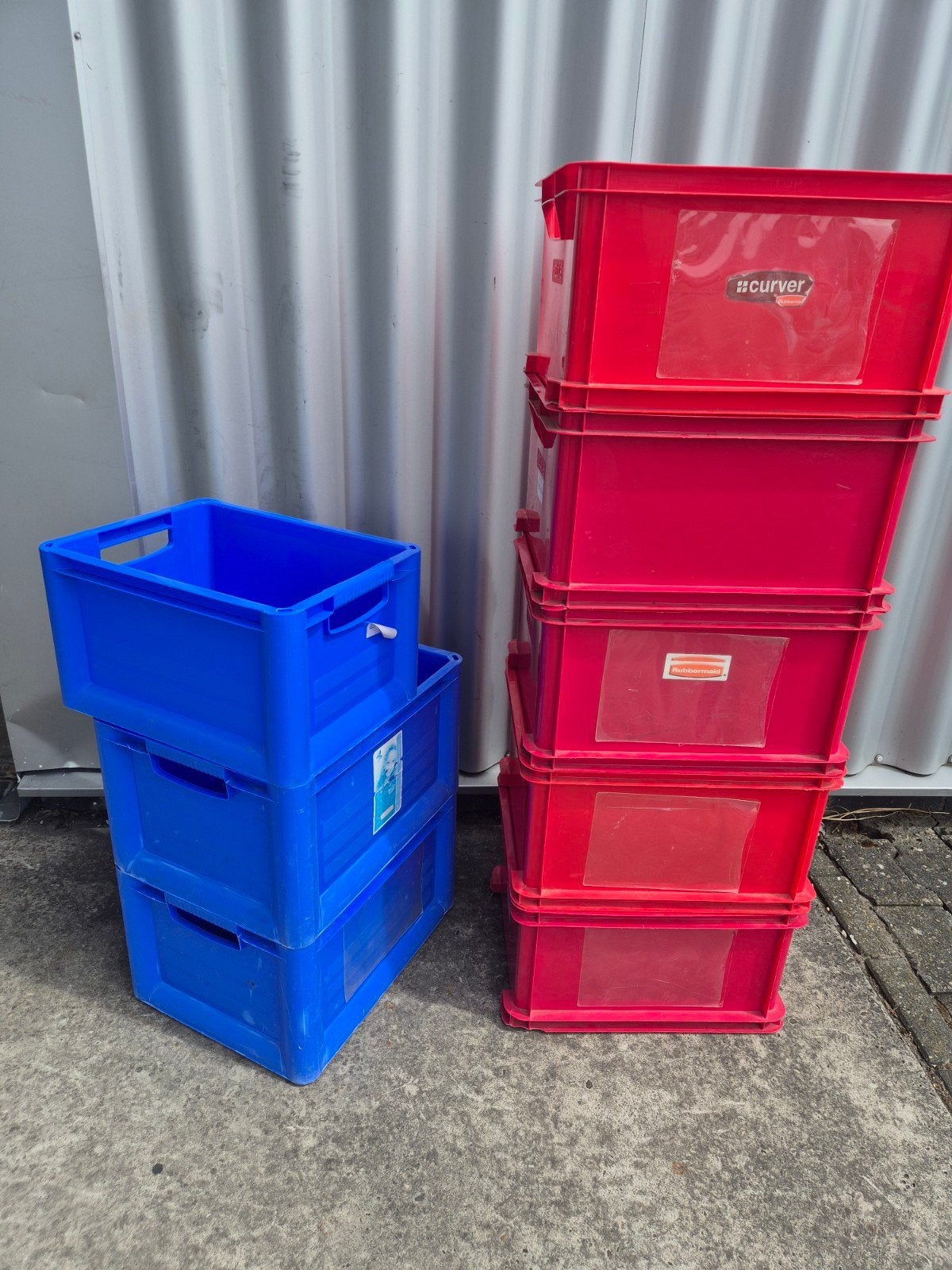8 Curver bakken - rood en blauw, Ophalen, Gebruikt, Curver, .