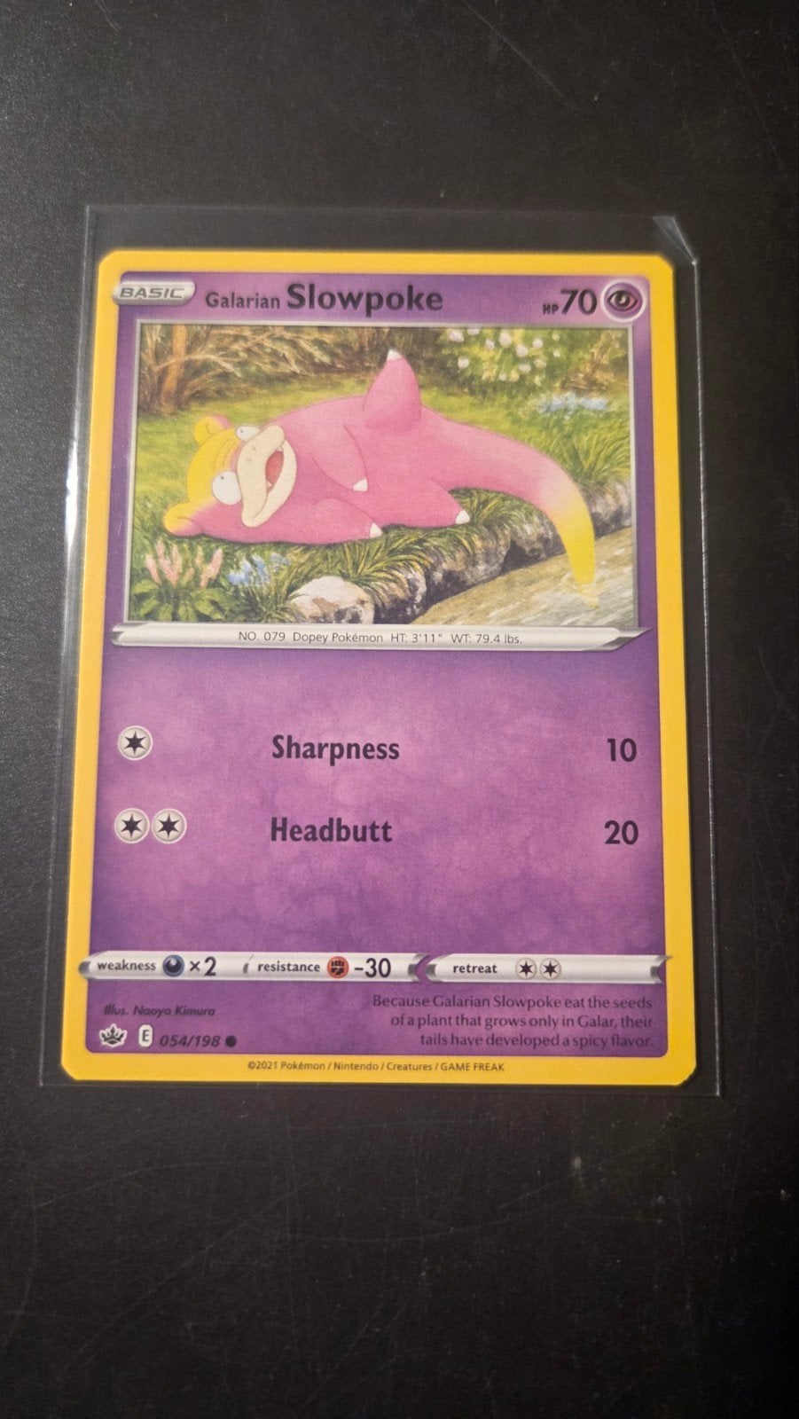 Galarian Slowpoke 054/198 Chilling Reign Pokémon Kaart, Verzenden, Zo goed als nieuw, Losse kaart
