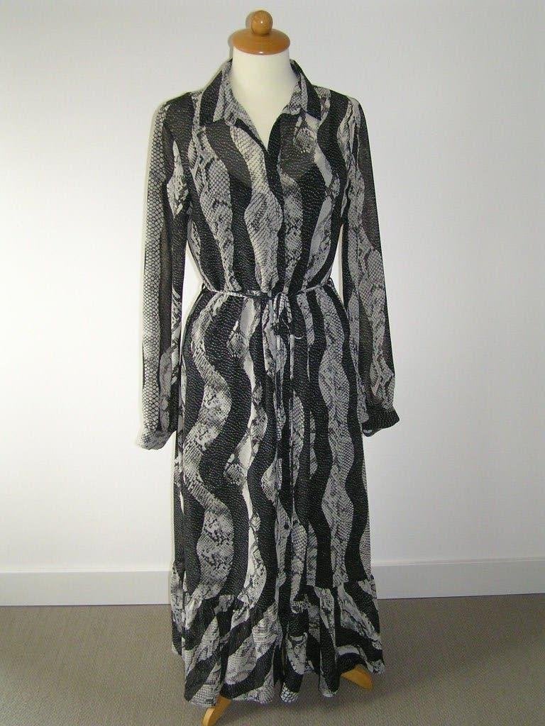 Lange voile jurk maat 36., Kleding | Dames, Zwart, Nieuw, Ophalen of Verzenden, Costes
