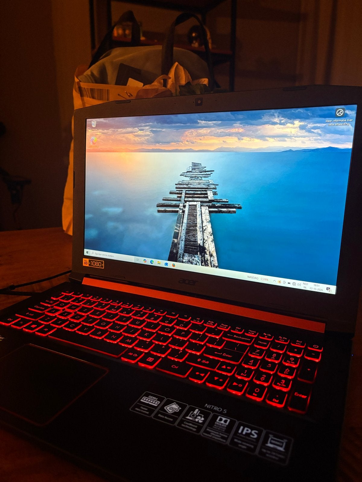 Acer Nitro 5 Gaming Laptop - GTX 1050, i5-7300HQ game pc, Computers en Software, Gebruikt, 2 tot 3 Ghz, 8 GB, Ophalen of Verzenden
