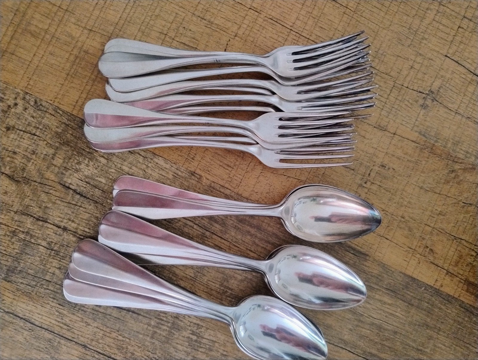 Franse Alfénide Art Deco dessertbestekset, Ophalen of Verzenden