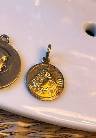 Antiek zilveren Heilige Antonius met Kindje Jezus - 800, Ophalen, Zilver