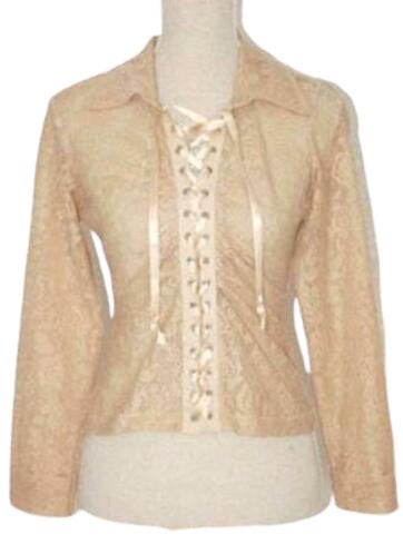 Foreigner vintage blouse, zand/camel, Mt. 36 / S, Kleding | Dames, Verzenden, Beige, Foreigner, Zo goed als nieuw
