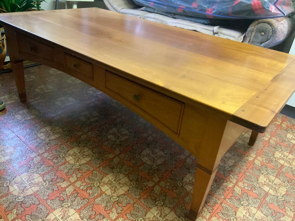 Salontafel met lades, Ophalen, 100 tot 150 cm, Eikenhout, 50 tot 100 cm