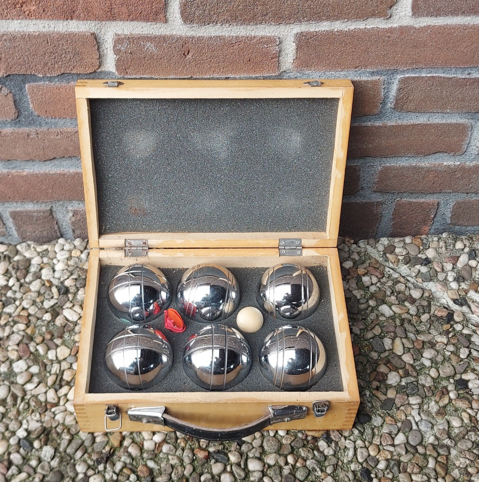 Jeu de Boules set in houten kistje., Ophalen of Verzenden, Gebruikt