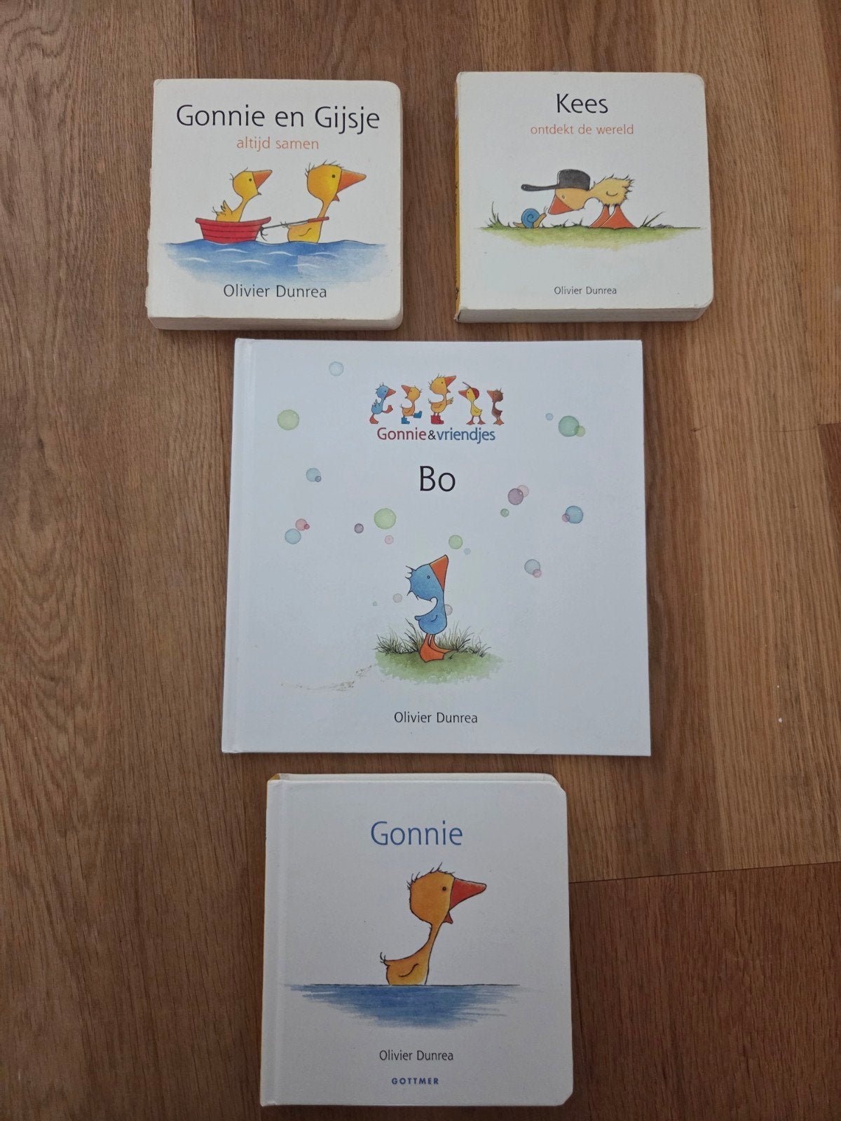 Boekjes van Gonnie, Gijsje, Kees en Bo - Olivier Dunrea, Boeken, Kinderboeken | Baby's en Peuters, Ophalen, Gelezen