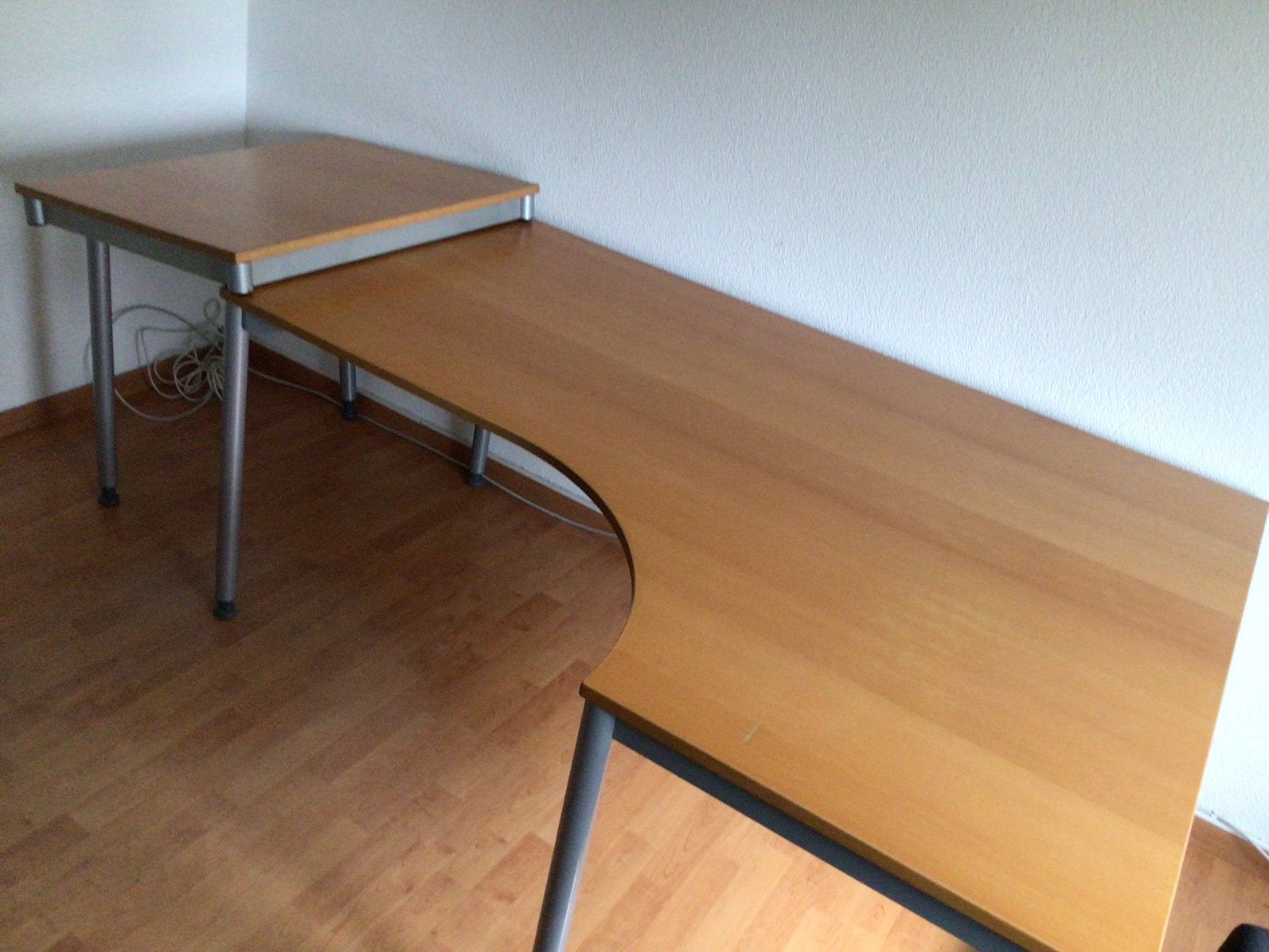Hoekbureau en ladenkast, Ophalen, Demontabel, Gebruikt, Hout