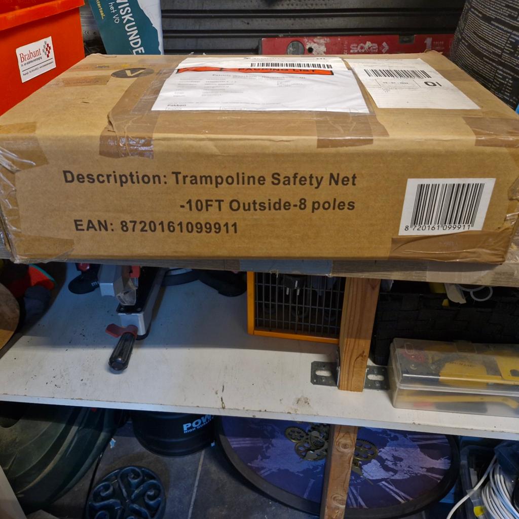 Veiligheidsnet trampoline 305 cm, 8 staanders, nieuw, Ophalen, Nieuw