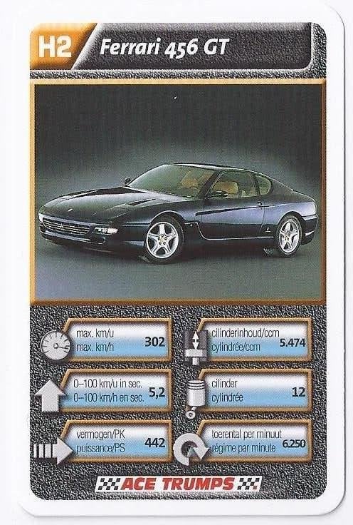 w1370 autokaartje H2 ferrari 456 gt, Ophalen of Verzenden, Zo goed als nieuw, Auto's