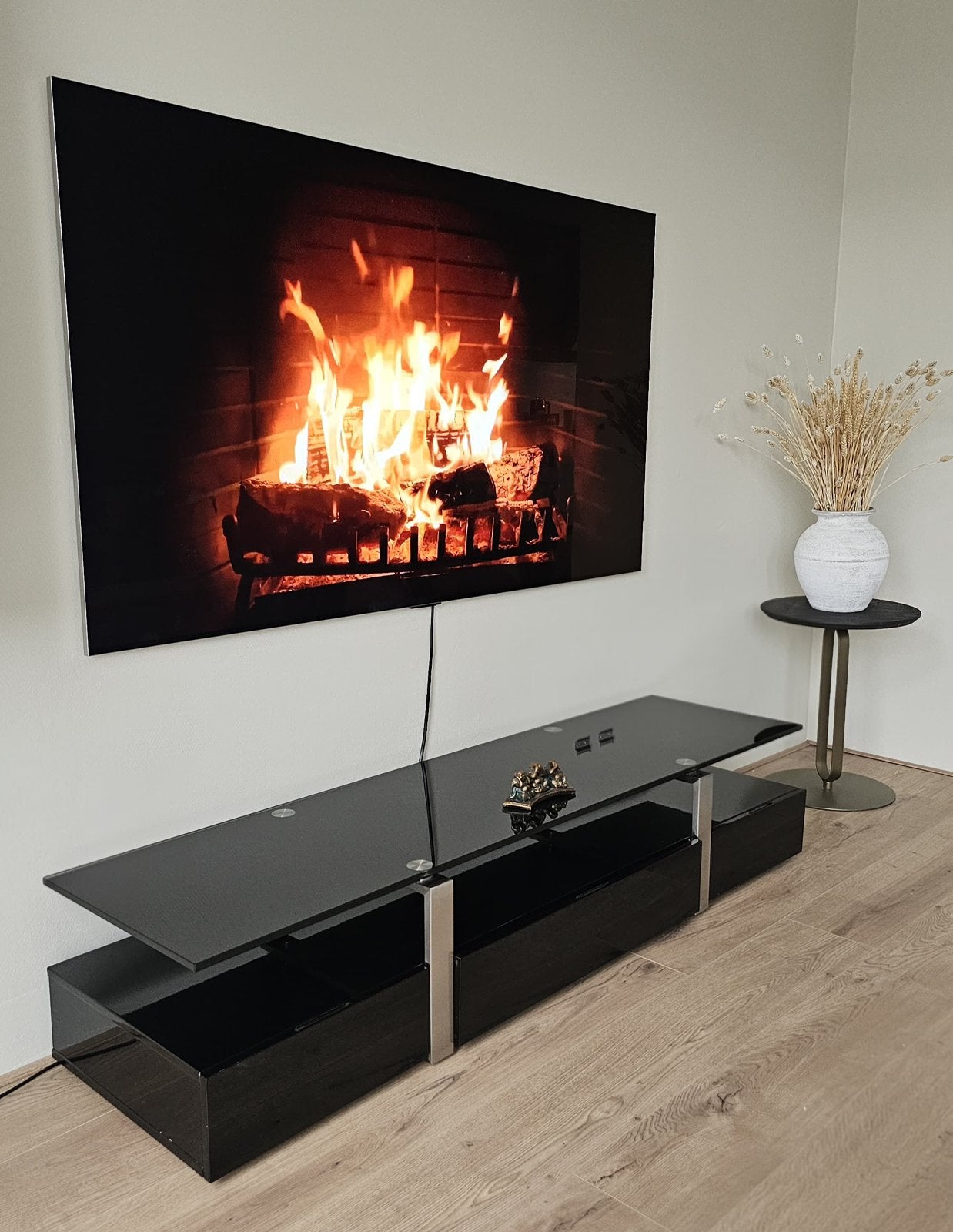 Tv kast/ tv meubel, Ophalen of Verzenden, Zo goed als nieuw, Vrijstaande haard, Elektrische haard