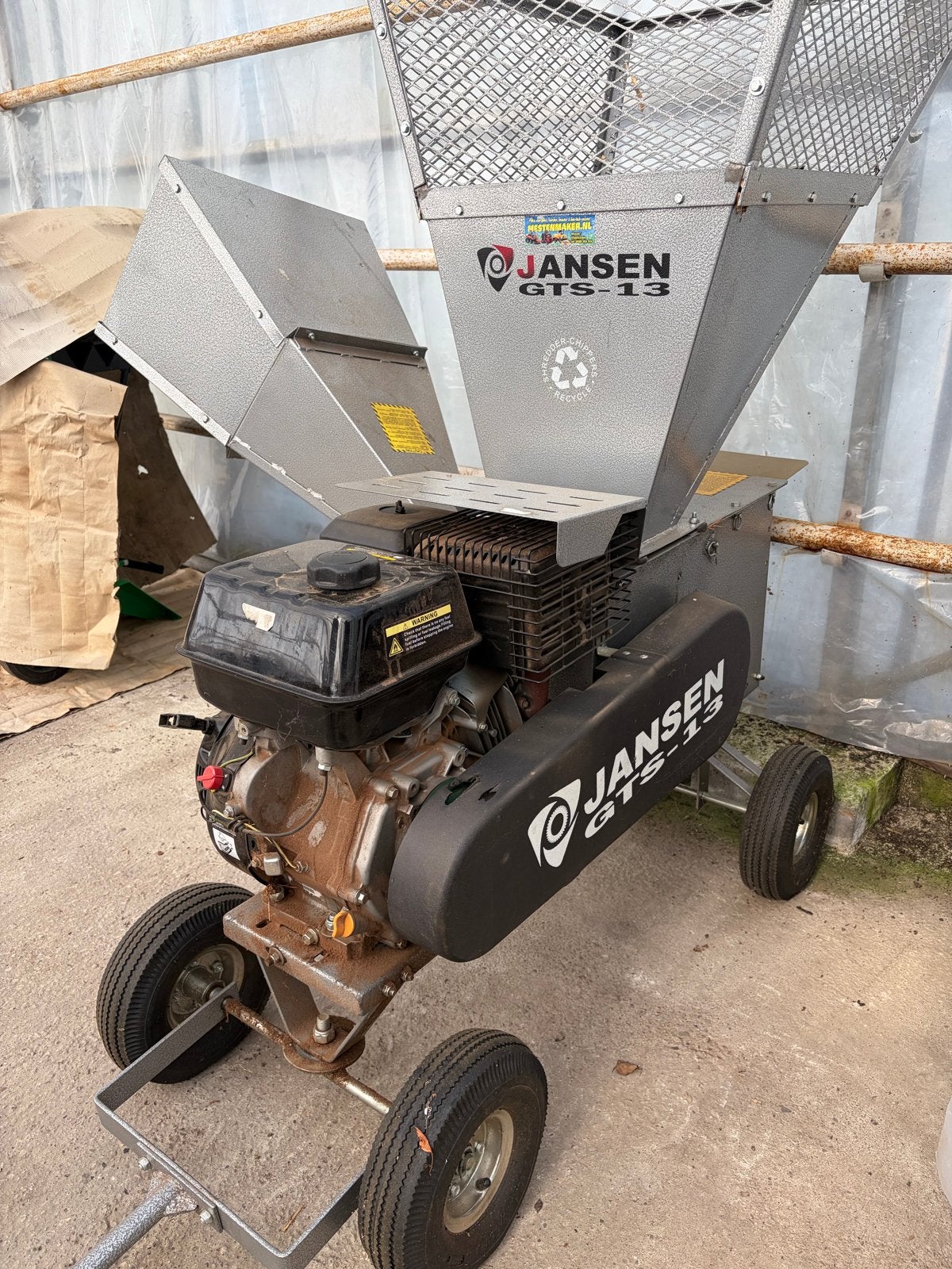 Jansen GTS-13 Houtversnipperaar - Benzine, Zo goed als nieuw, Tuin en Terras, Ophalen, Zo goed als nieuw, Benzine