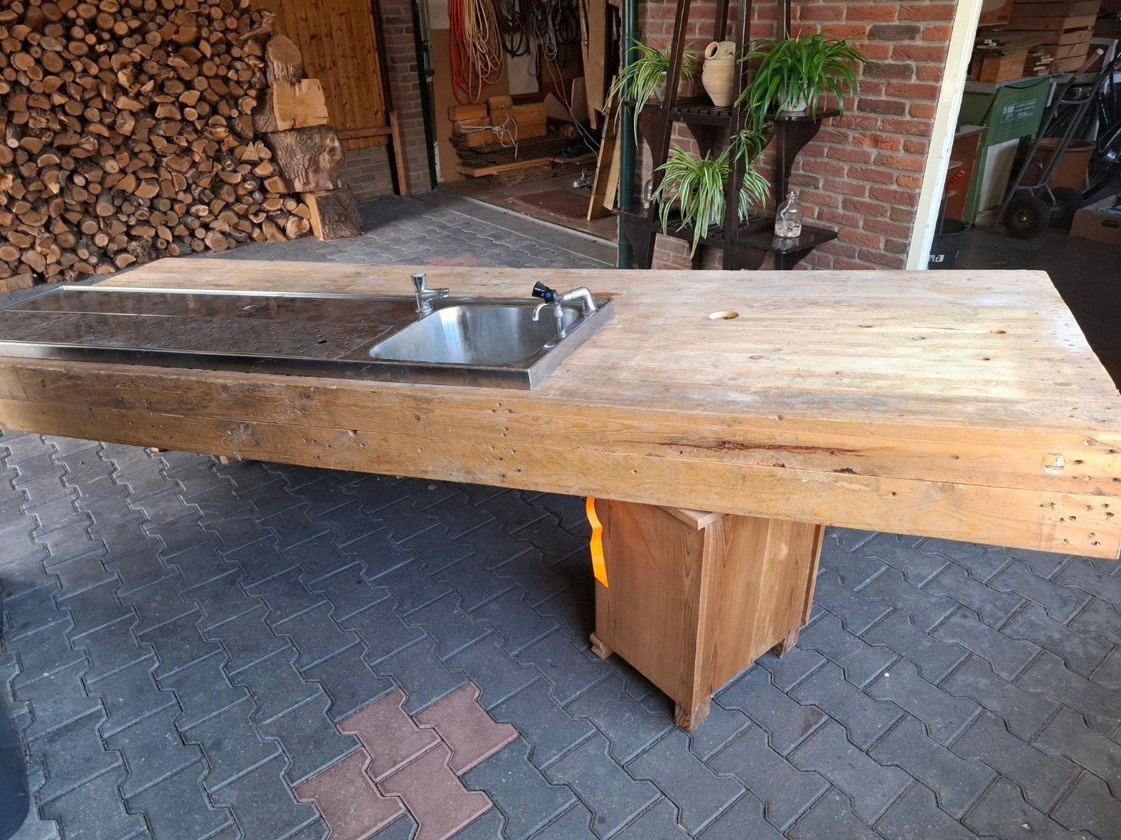 Statafels, bar met spoelbak en draaitafel, Ophalen of Verzenden, Gebruikt