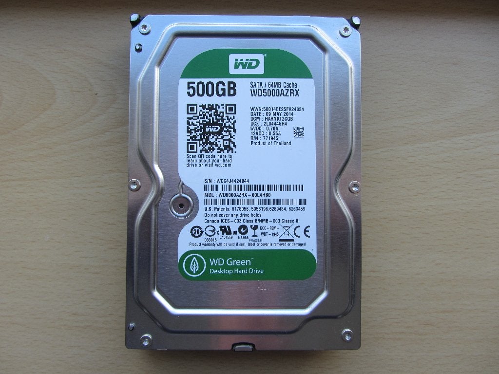 Western Digital Green 500GB 5400RPM SATA 6Gbps 64MB Cache, Computers en Software, Harde schijven, Intern, Zo goed als nieuw, Desktop