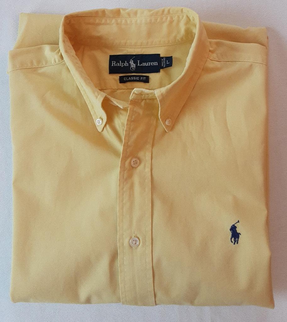 Ralph Lauren overhemd., Verzenden, Zo goed als nieuw, Geel, Halswijdte 41/42 (L)