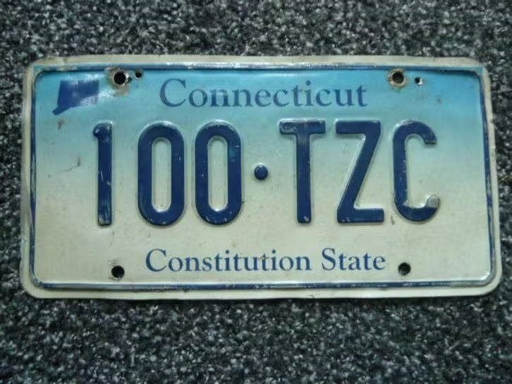 Kentekenplaat licenseplate Connecticut USA, Verzamelen, Verzenden, Gebruikt, Auto's