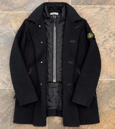 Stone Island black wool coat, Ophalen of Verzenden, Nieuw, Jongen of Meisje, Jas