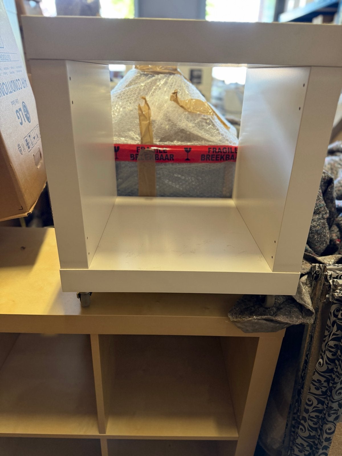 2 IKEA 1 vaks KALLAX Kastje op wieltjes - Wit, Ophalen, Minder dan 45 cm, Minder dan 55 cm, Gebruikt