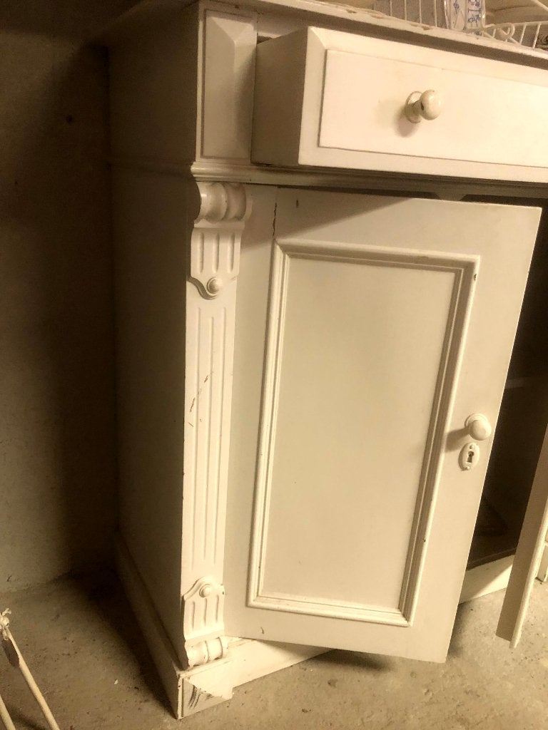 Vintage kastje met lade en deuren - Shabby Chic Look, Ophalen, Gebruikt, Met deur(en), Vintage, Shabby Chic, Landelijk