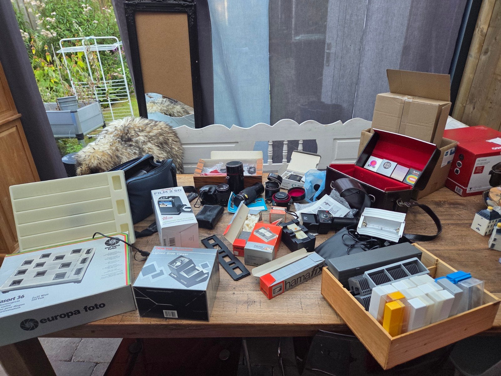 Grote partij diverse fotoapparatuur en accessoires, Ophalen