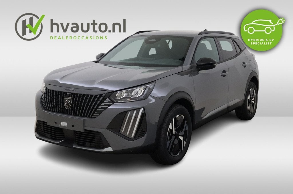 Peugeot 2008 1.2 HYBRID 145PK ALLURE E-DCS6 | Navigatie Pack, Auto's, Peugeot, Gebruikt, Zwart, 1199 cc, Leder en Stof