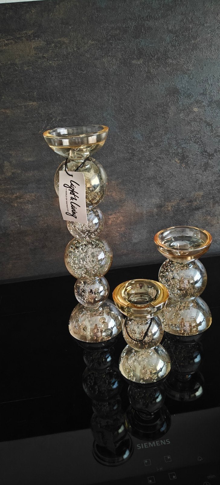 Set van 3 Light & Living Kandelaars - Nieuw, Nieuw, Ophalen of Verzenden, Glas, Light & Living