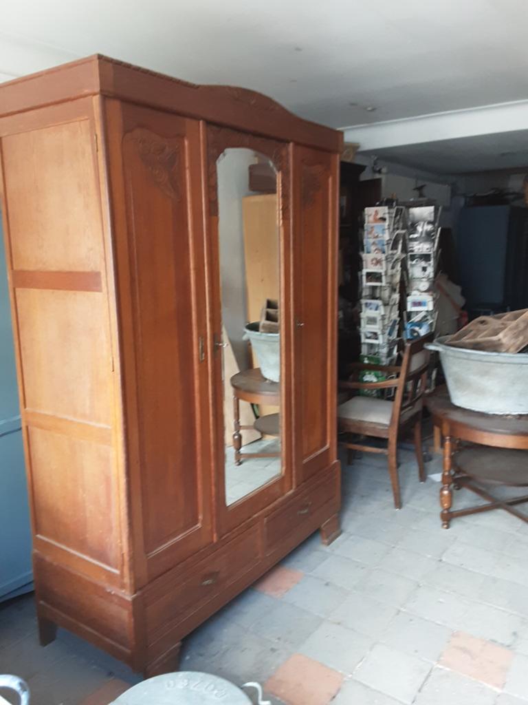 Brocante eiken kast kledingkast DEMONTABEL, Ophalen