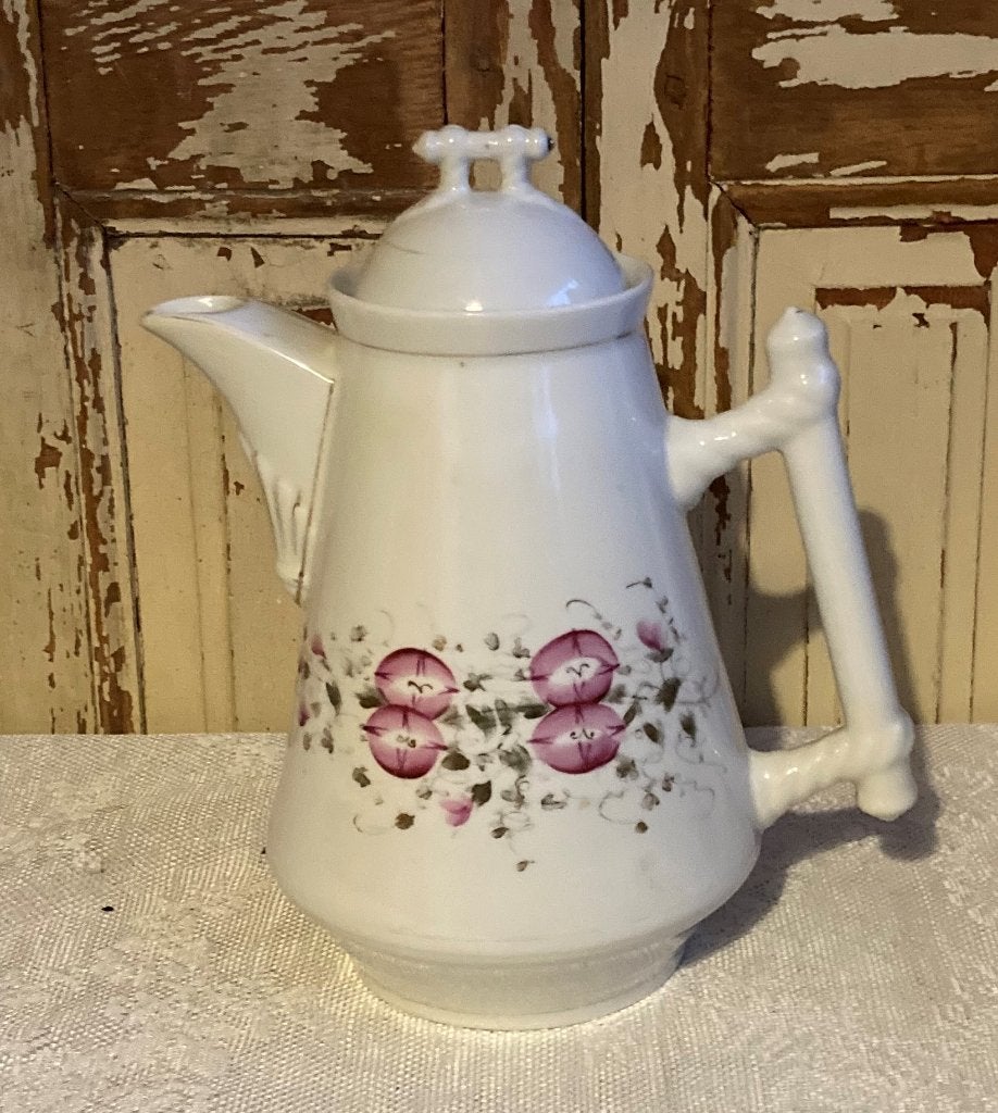 Brocante / Bruidsservies - Koffiepot met schaatshandvat, Ophalen