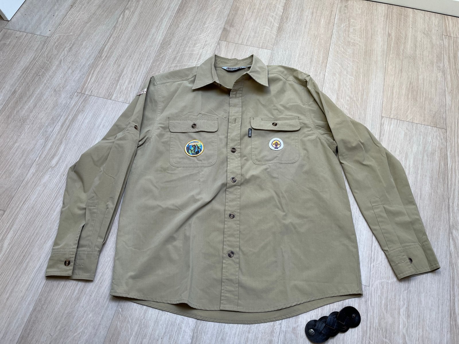 Scout Uniform Blouse - Beige maat 164, Verzamelen, Ophalen of Verzenden, Zo goed als nieuw, Kleding