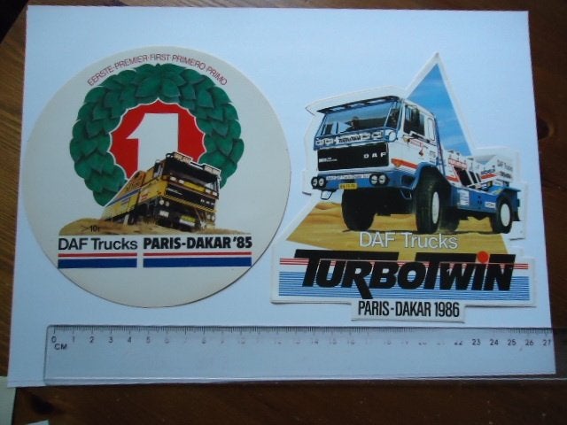 sticker oud DAF TRUCK 85 86 Paris dakar rally race retro, Verzenden, Zo goed als nieuw, Bedrijf of Vereniging