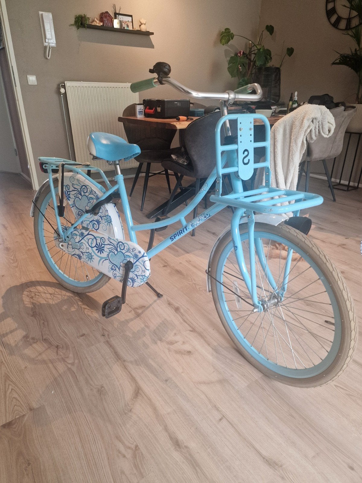 Spirit transportfiets meisjes - lichtblauw 24 inch, Fietsen en Brommers, Fietsen | Dames | Damesfietsen, Terugtraprem, Gebruikt