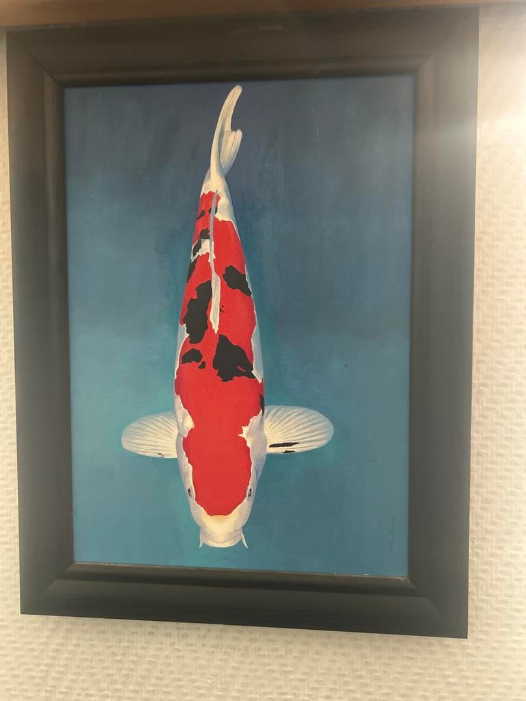 Schilderij olieverf van een Koi karper, Ophalen of Verzenden