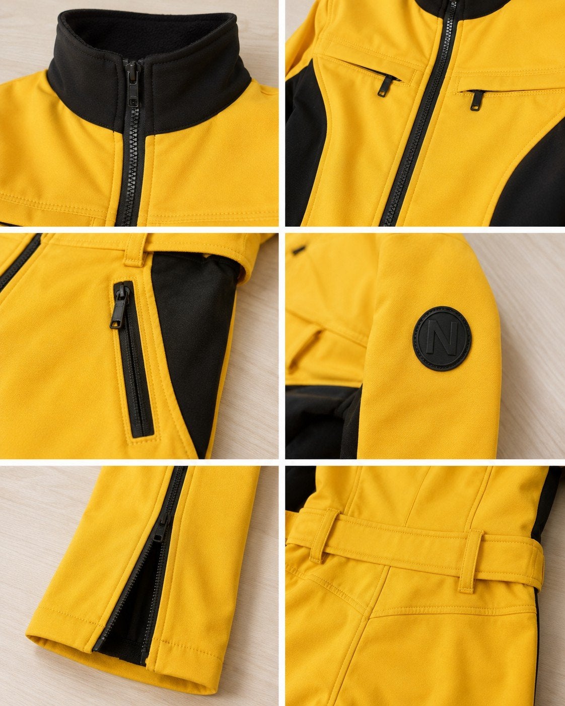 NIKKIE geel-zwart dames skipak maat 36 + riem – zgan, Overige merken, 160 tot 180 cm, Ophalen of Verzenden, Zo goed als nieuw