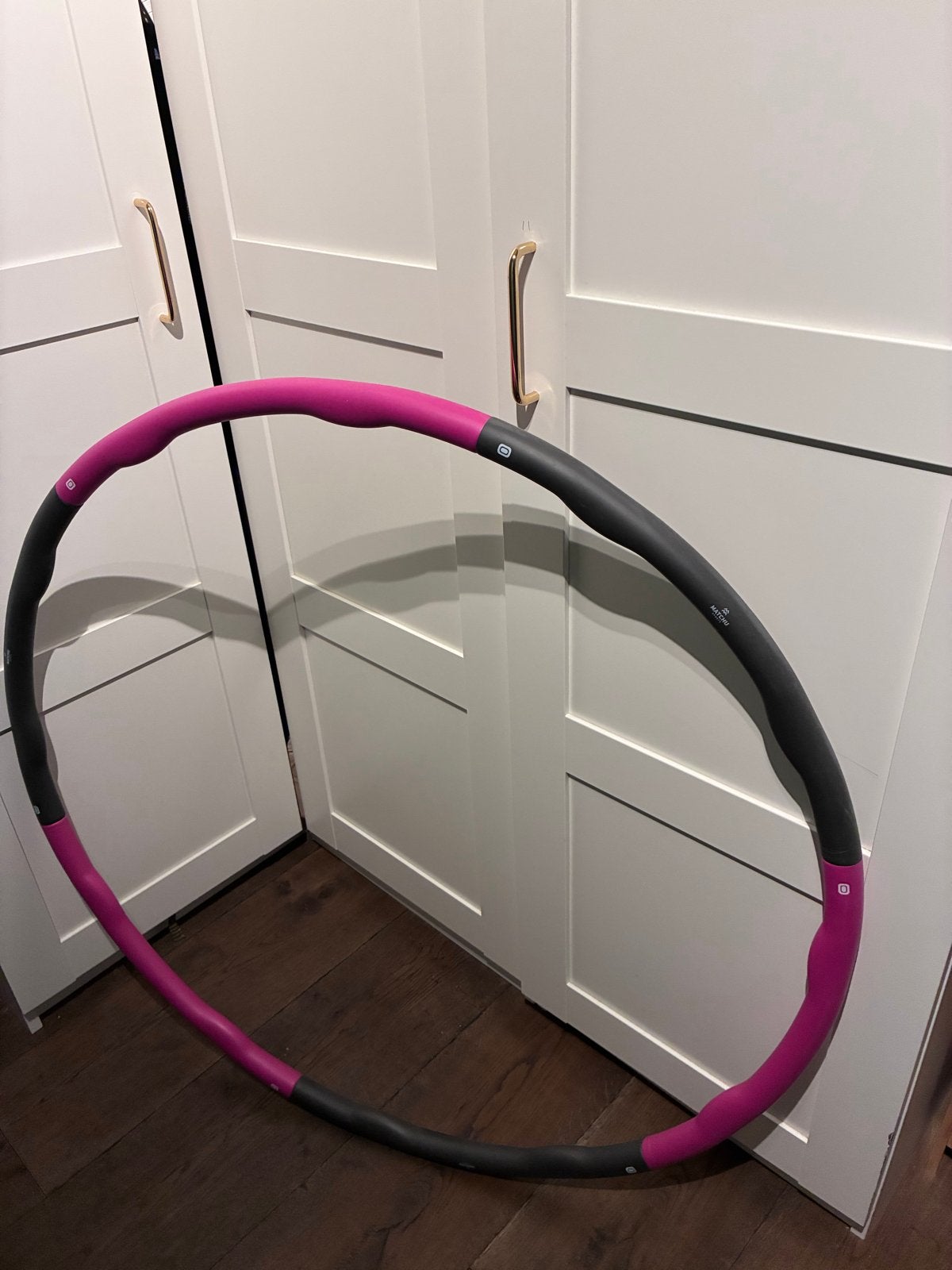Fitness Hoelahoep 1.2 kg - Roze/Grijs, Ophalen of Verzenden, Met gewicht, Zo goed als nieuw, Fitness hoelahoep