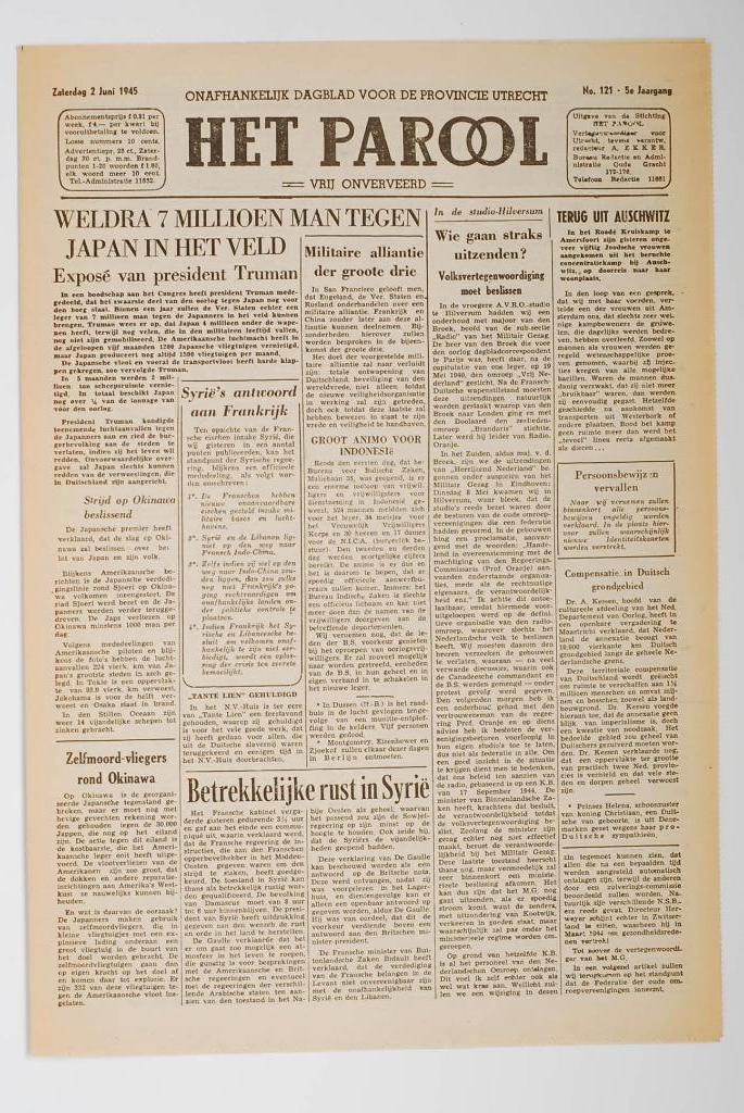 2 juni 1945 - Het Parool | Heruitgave 1994, Zo goed als nieuw, Verzenden, Amsterdam, Florence Uitgeverij