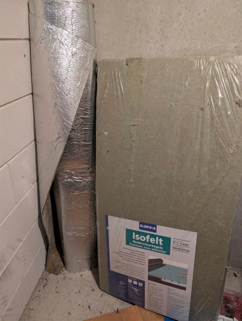 Isofelt ondervloertegels - 7,2 m², Minder dan 4 cm, Overige materialen, Nieuw, Vloerisolatie