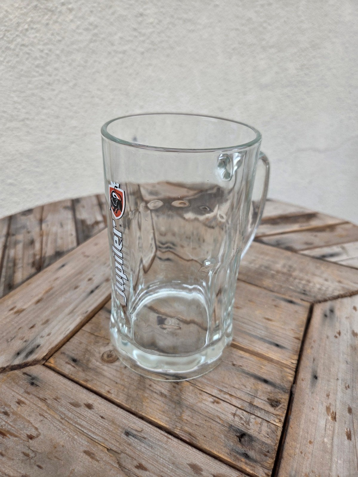 Jupiler halve liter glas, Ophalen of Verzenden, Zo goed als nieuw, Glas of Glazen