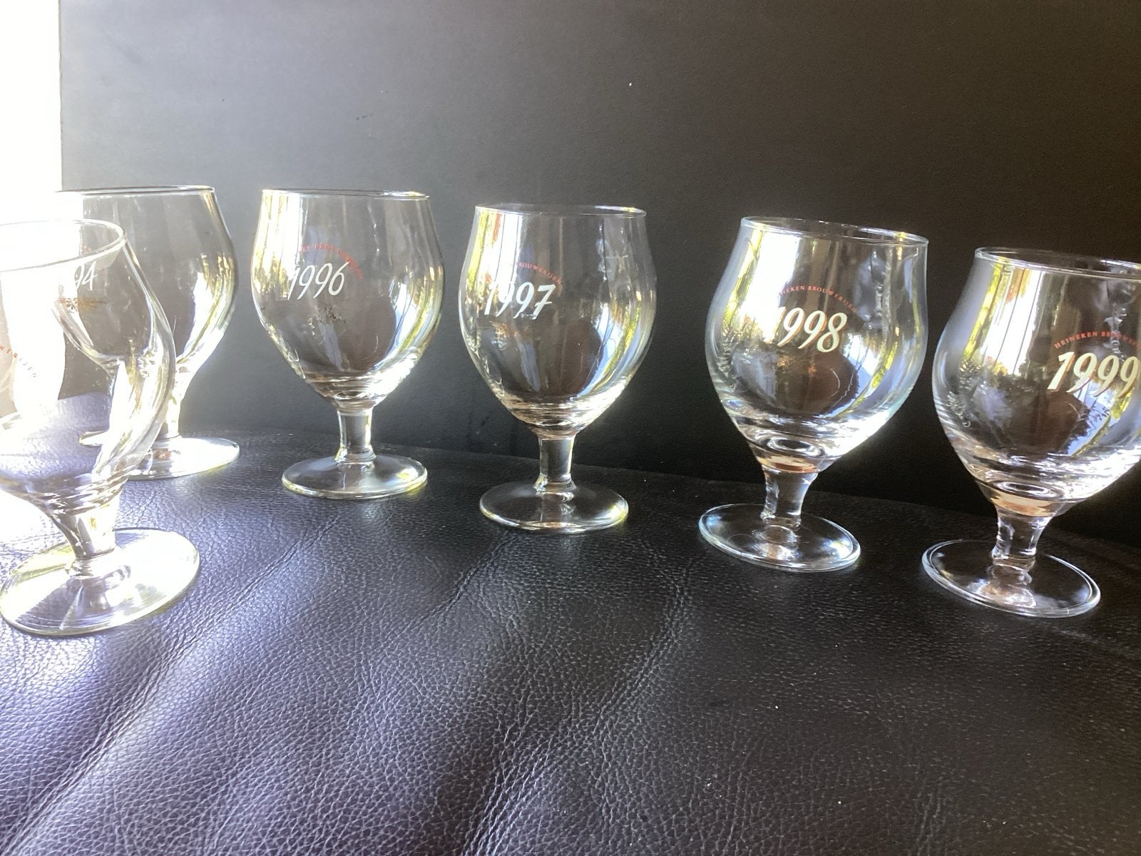 Heineken Bierglazen - Jaargangen 1996 t/m 1999, Ophalen, Gebruikt, Glas of Glazen, Heineken